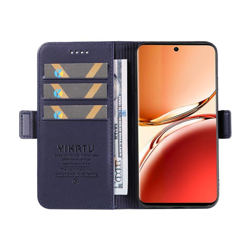 YIKATU YK-003 For Oppo Reno12 F 4G Case Wallet Leather Phone Cover Sided-Magnetic Clasp