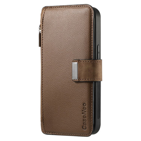 CASENEO MW-02 For Motorola Moto G 5G (2024) Case Zipper Wallet Leather Detachable Phone Cover