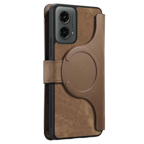 CASENEO MW-02 For Motorola Moto G 5G (2024) Case Zipper Wallet Leather Detachable Phone Cover
