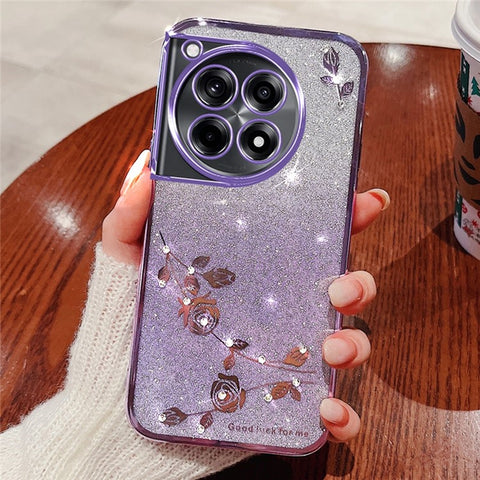 KADEM For OnePlus Ace 3 Pro 5G Case Flower TPU Flexible Gradient Phone Cover