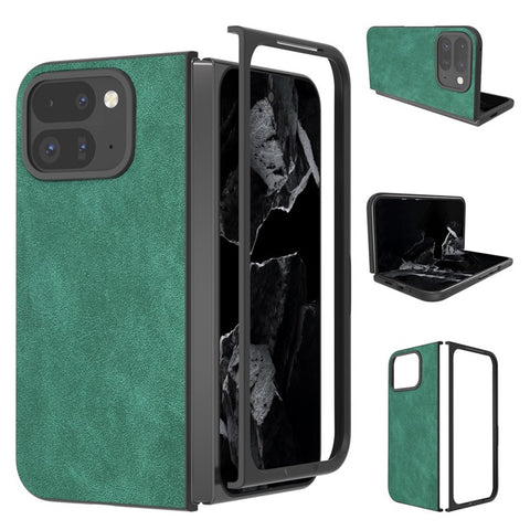 For Google Pixel Fold 2 Shockproof Case Black Edge PU+PC Phone Cover