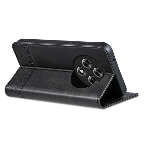 AZNS For Oppo Reno12 F 5G Wallet Case Cowhide Texture PU Leather Folio Flip Phone Cover