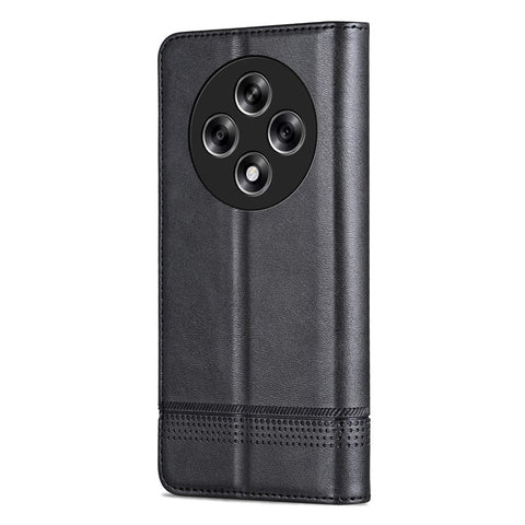 AZNS For Oppo Reno12 F 5G Wallet Case Cowhide Texture PU Leather Folio Flip Phone Cover
