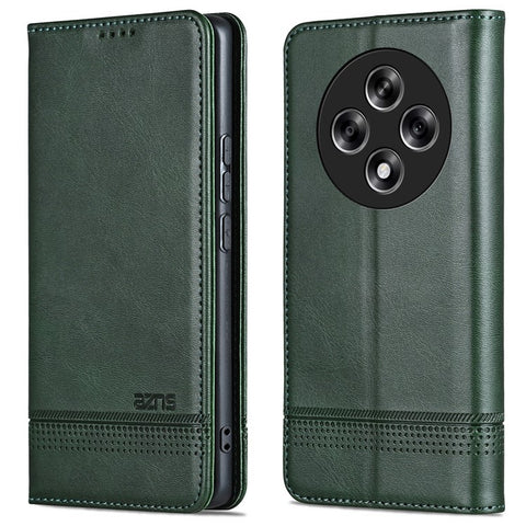 AZNS For Oppo Reno12 F 5G Wallet Case Cowhide Texture PU Leather Folio Flip Phone Cover