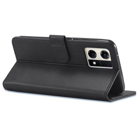 LC.IMEEKE For Oppo Reno8 5G (Global Version) Wallet Case PU Leather Stand Magnetic Closure Flip Folio Phone Cover