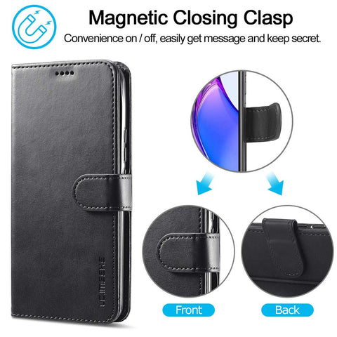 LC.IMEEKE For Oppo Reno8 5G (Global Version) Wallet Case PU Leather Stand Magnetic Closure Flip Folio Phone Cover