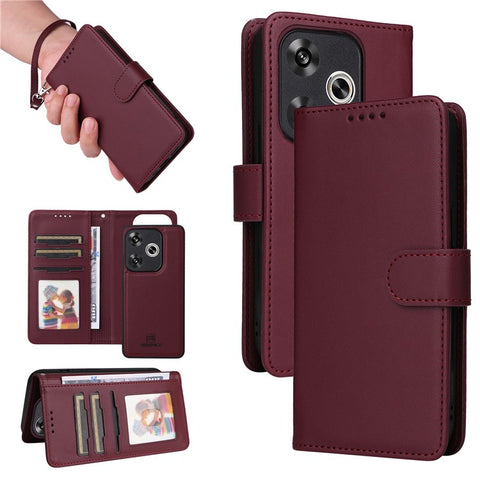 For Xiaomi Redmi Turbo 3 5G / Poco F6 5G Magnetic Case BETOPNICE Detachable PU Leather Phone Cover with Strap