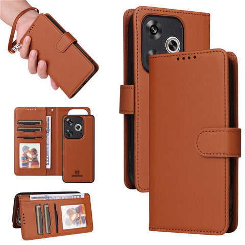 For Xiaomi Redmi Turbo 3 5G / Poco F6 5G Magnetic Case BETOPNICE Detachable PU Leather Phone Cover with Strap