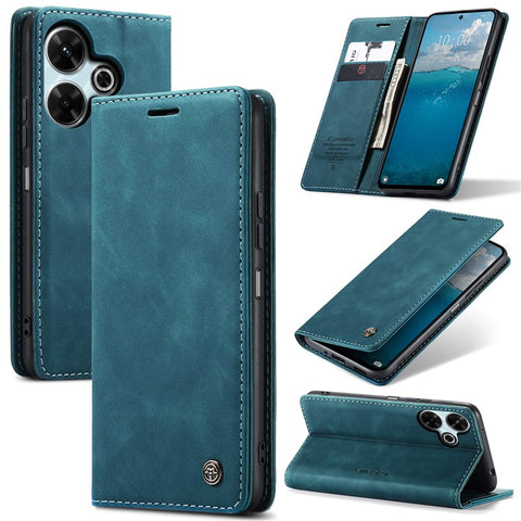 CASEME 013 Series For Xiaomi Redmi 13 5G  /  13 4G  /  Redmi Note 13R 5G Case Card Holder Stand Leather Phone Cover