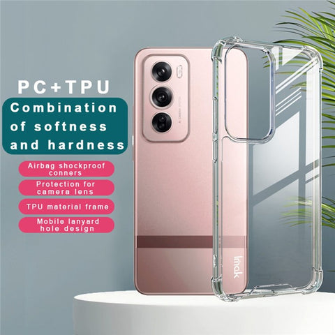 IMAK For Oppo Reno12 Pro 5G (Global) Case PC+TPU Shockproof Clear Phone Cover