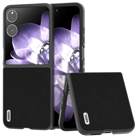 ABEEL For Xiaomi Mix Flip 5G Case Anti-scratch Genuine Cow Leather Back Phone Cover
