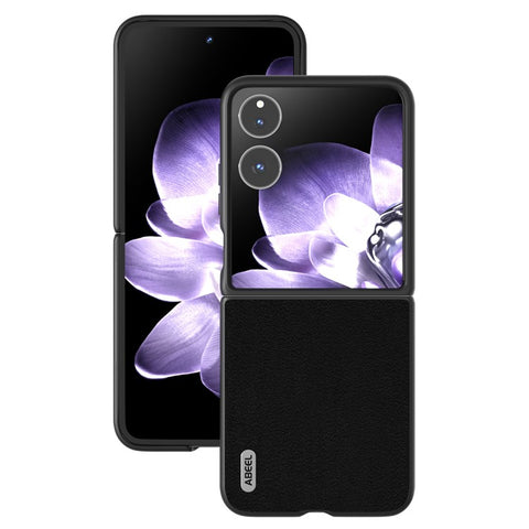 ABEEL For Xiaomi Mix Flip 5G Case Anti-scratch Genuine Cow Leather Back Phone Cover