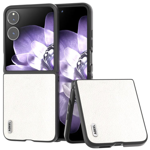 ABEEL For Xiaomi Mix Flip 5G Case Anti-scratch Genuine Cow Leather Back Phone Cover