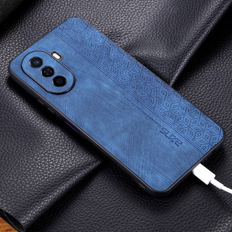 AZNS For Huawei nova Y70 4G / Y70 Plus 4G Imprinted PU Leather Coated TPU Case Anti-scratch Protective Phone Cover