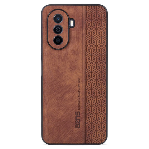 AZNS For Huawei nova Y70 4G / Y70 Plus 4G Imprinted PU Leather Coated TPU Case Anti-scratch Protective Phone Cover