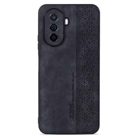AZNS For Huawei nova Y70 4G / Y70 Plus 4G Imprinted PU Leather Coated TPU Case Anti-scratch Protective Phone Cover