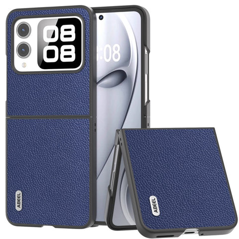 ABEEL For Huawei nova Flip 5G Case Litchi Texture Genuine Cow Leather+PC Phone Cover