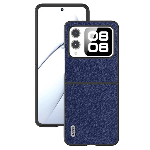 ABEEL For Huawei nova Flip 5G Case Litchi Texture Genuine Cow Leather+PC Phone Cover