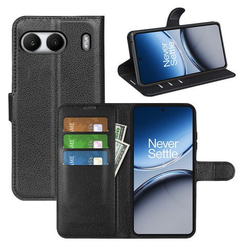 For OnePlus Nord 4 Case Litchi Texture Shockproof Leather Wallet Phone Cover