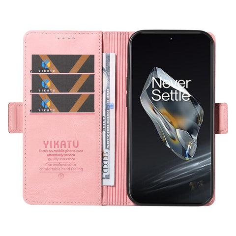 YIKATU YK-005 For OnePlus 12 5G Case PU Leather Wallet Phone Cover Skin Touch Feeling