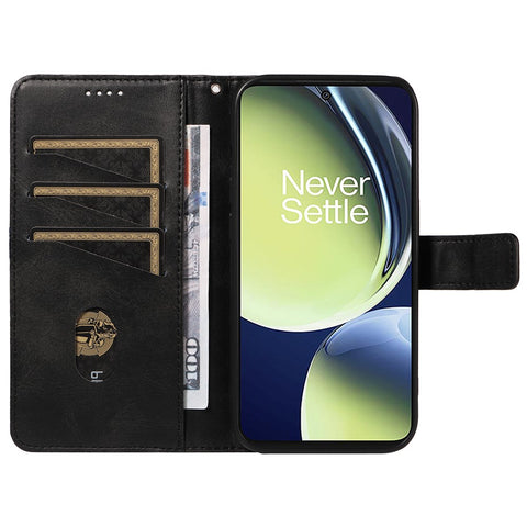 For OnePlus Nord N30 5G  /  Nord CE 3 Lite 5G Case Leather Geometric Line Wallet Phone Cover with Wrist Strap