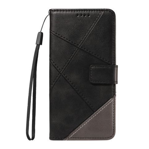 For OnePlus Nord N30 5G  /  Nord CE 3 Lite 5G Case Leather Geometric Line Wallet Phone Cover with Wrist Strap