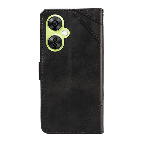 For OnePlus Nord N30 5G  /  Nord CE 3 Lite 5G Case Leather Geometric Line Wallet Phone Cover with Wrist Strap