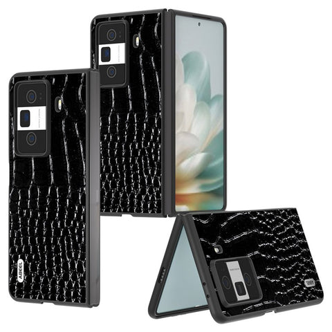 ABEEL For Honor Magic Vs3 5G Case Genuine Cow Leather Back Phone Cover Crocodile Texture