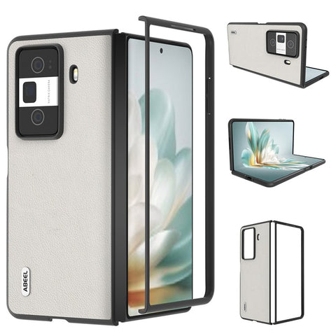 ABEEL For Honor Magic Vs3 5G Case Genuine Cow Leather Hard PC Phone Cover