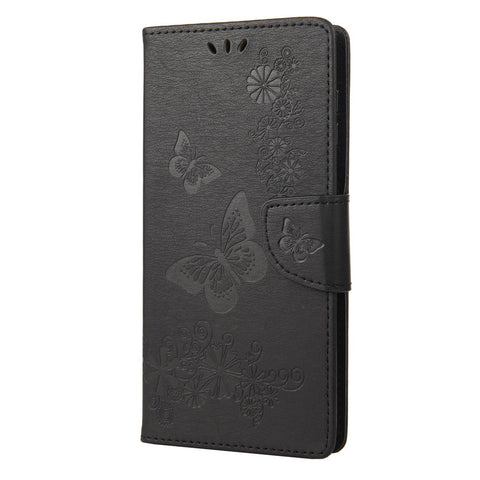 For OnePlus 10T 5G / Ace Pro 5G Big Butterflies Flower Pattern Imprinting Leather Case Magnetic Clasp Stand Wallet Cover with Strap