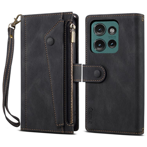 ESEBLE Star Series For Motorola Edge 50 5G Case Zipper Wallet Leather Stand Phone Cover