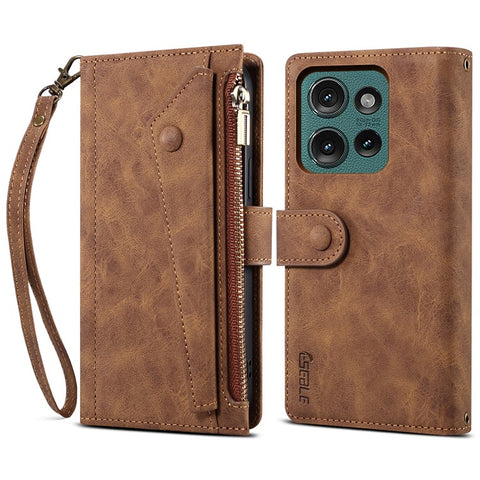 ESEBLE Star Series For Motorola Edge 50 5G Case Zipper Wallet Leather Stand Phone Cover