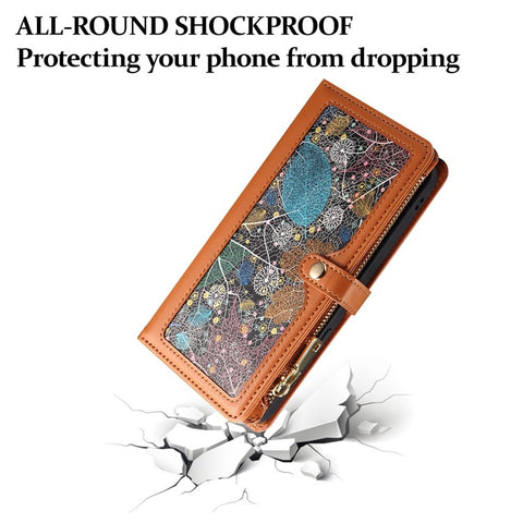 ESEBLE Galaxy Series For Motorola Edge 50 5G Case Leather Zipper Phone Cover RFID Blocking