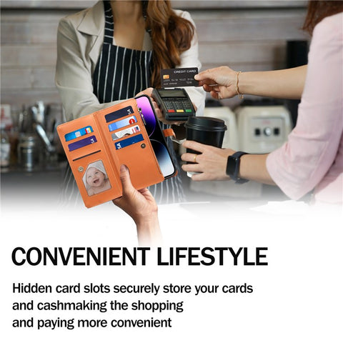ESEBLE Galaxy Series For Motorola Edge 50 5G Case Leather Zipper Phone Cover RFID Blocking