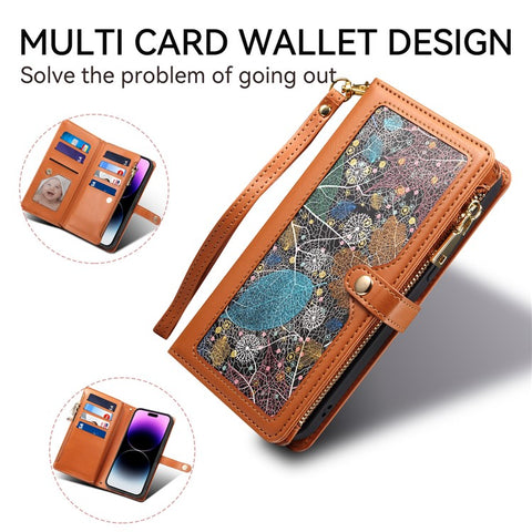 ESEBLE Galaxy Series For Motorola Edge 50 5G Case Leather Zipper Phone Cover RFID Blocking