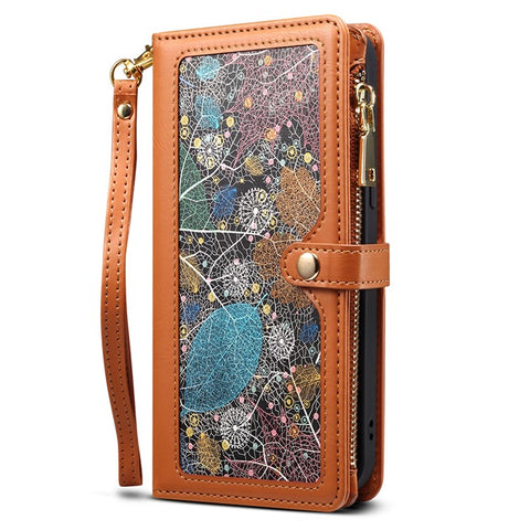 ESEBLE Galaxy Series For Motorola Edge 50 5G Case Leather Zipper Phone Cover RFID Blocking
