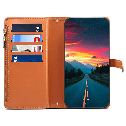 ESEBLE Galaxy Series For Motorola Edge 50 5G Case Leather Zipper Phone Cover RFID Blocking