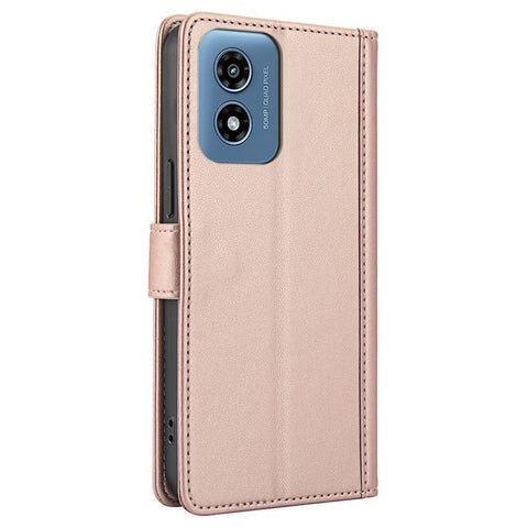 SY-003 For Motorola Moto G 5G (2024) / Moto G Play 5G (2024) Case PU Leather Stand View Phone Wallet Cover with Hand Strap