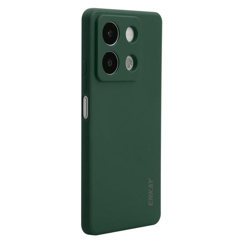 ENKAY HAT PRINCE For Xiaomi Redmi Note 13R Pro 5G Case Straight Edge Liquid Silicone Phone Cover