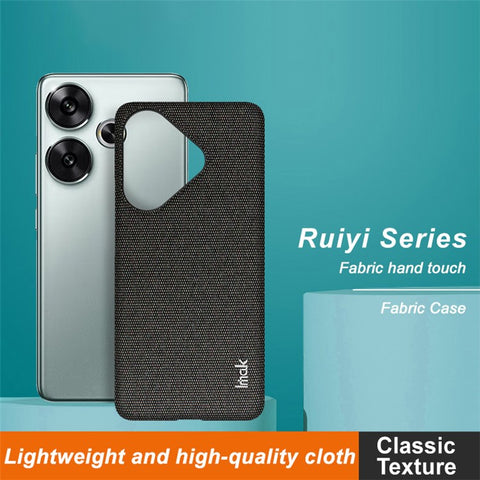 IMAK Ruiyi Series for Xiaomi Poco F6 5G / Redmi Turbo 3 5G Case Fabric Texture Leather+PC Phone Back Cover