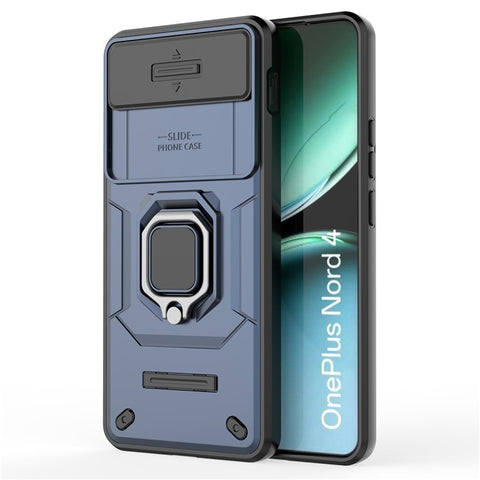 For OnePlus Nord 4 Case PC+TPU Kickstand Phone Protector with Lens Cover