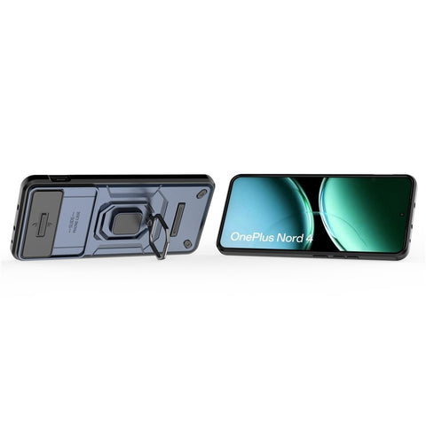 For OnePlus Nord 4 Case PC+TPU Kickstand Phone Protector with Lens Cover