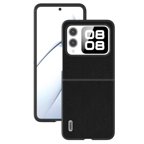 ABEEL For Huawei nova Flip 5G Case Anti-Scratch Genuine Cow Leather Back Phone Cover
