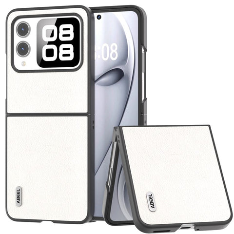 ABEEL For Huawei nova Flip 5G Case Anti-Scratch Genuine Cow Leather Back Phone Cover