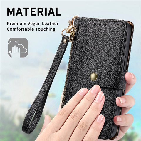 For OnePlus Nord N30 SE 5G Case RFID Blocking Zipper Pocket Leather Wallet Phone Cover