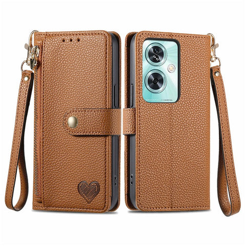 For OnePlus Nord N30 SE 5G Case RFID Blocking Zipper Pocket Leather Wallet Phone Cover