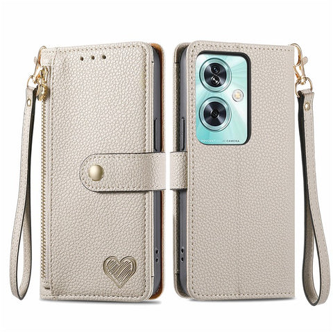 For OnePlus Nord N30 SE 5G Case RFID Blocking Zipper Pocket Leather Wallet Phone Cover