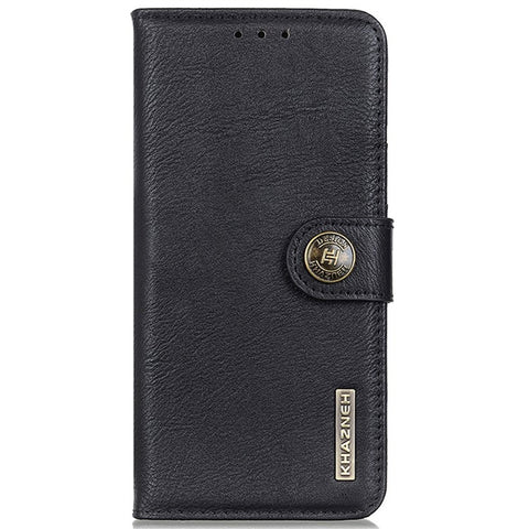 KHAZNEH For Motorola Edge 50 5G Wallet Case Cowhide Texture Leather Flip Phone Cover
