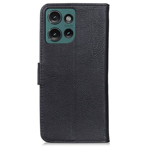KHAZNEH For Motorola Edge 50 5G Wallet Case Cowhide Texture Leather Flip Phone Cover