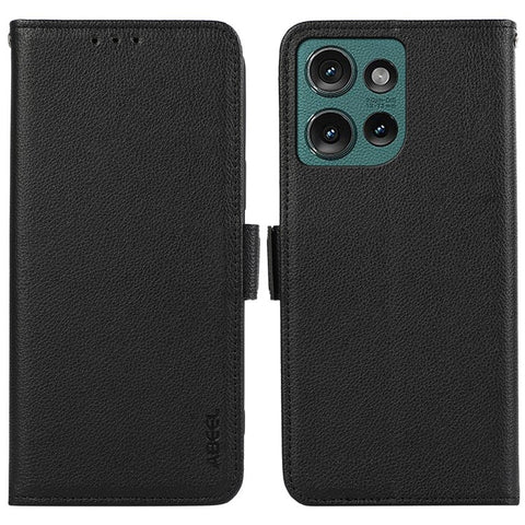 ABEEL For Motorola Edge 50 5G Case Litchi Texture Leather RFID Blocking Phone Cover